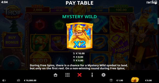 coins of thor paytable 4 paytable