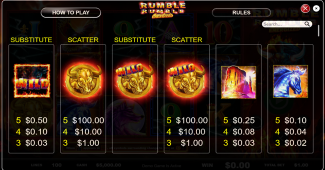 colosseum riches paytable 1 paytable