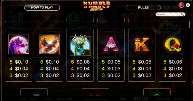 colosseum riches paytable 2 paytable