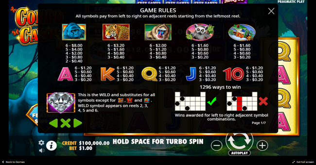 congo cash xl paytable paytable