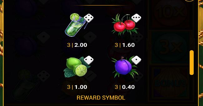 copacabana treasures dice paytable 3 paytable
