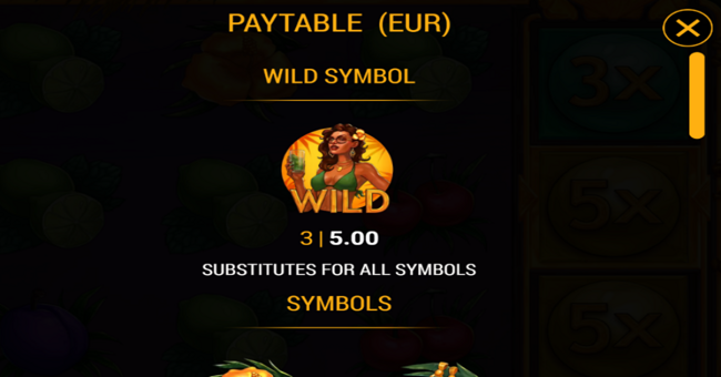 copacabana treasures paytable 1 paytable