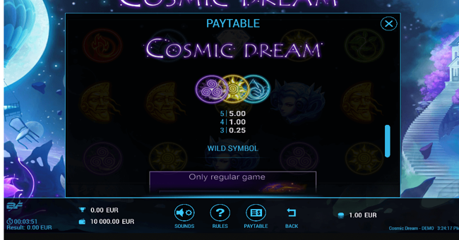 cosmic dream paytable4 paytable