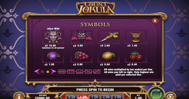 count jokula 1 paytable