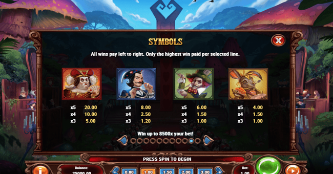 court of hearts 1 paytable