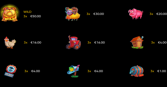 cows and ufos paytable paytable