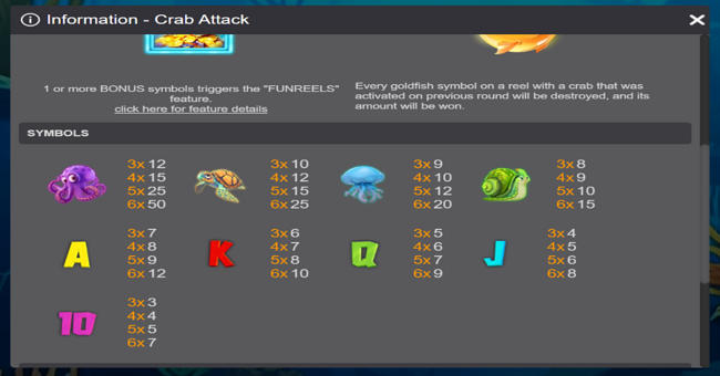 crab attack paytable paytable