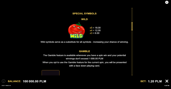 crazy tomato 40 paytable 2 paytable