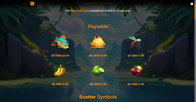 croco el loco paytable 1 paytable