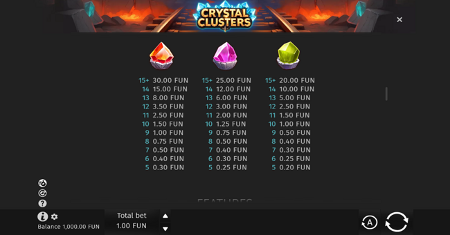 crystal clusters pytable 2 paytable