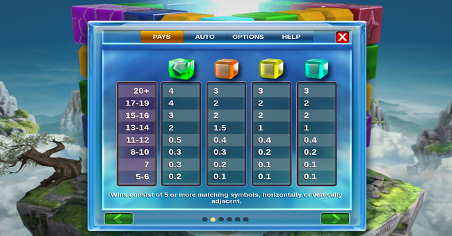 crystal towers paytable 2 paytable