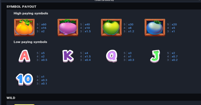 cursed can bonus buy paytable paytable