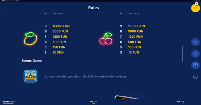 cyber 3x3 paytable 3 paytable