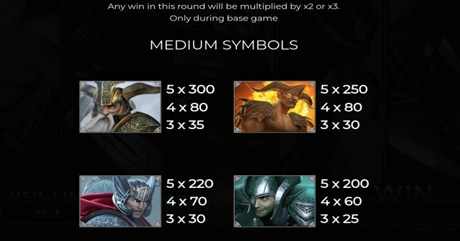 demi gods iii 15 lines paytable 1 paytable