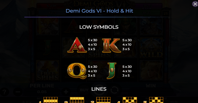 demi gods vi hold and hit paytable 3 paytable