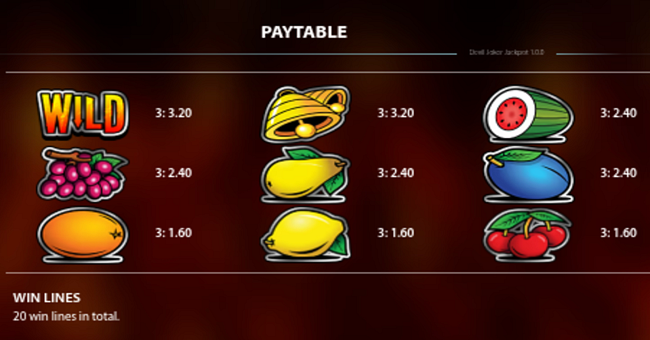 devil joker jackpot paytable paytable