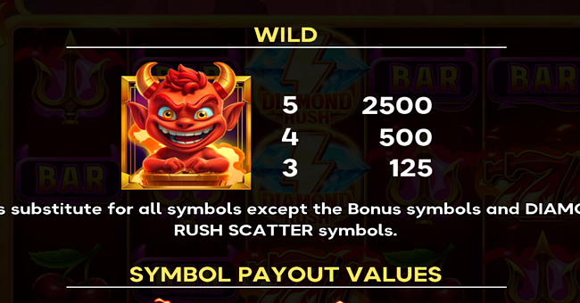 devils diamond rush paytable 1 paytable