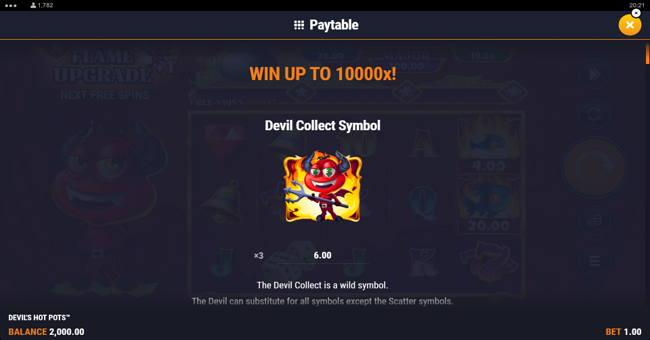 devils hot pots paytable 1 paytable