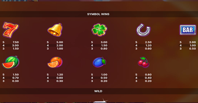 diamond blitz 3 payatble paytable