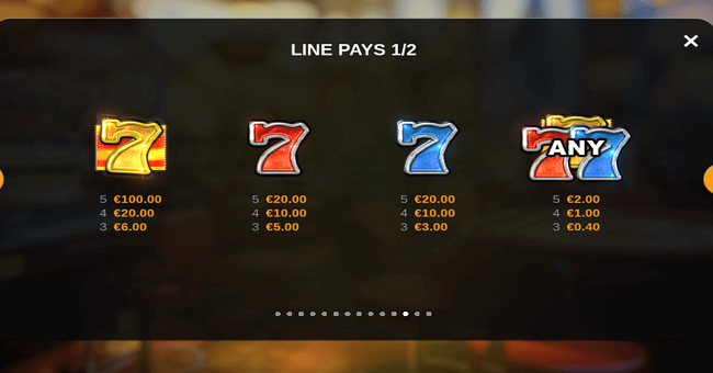 diamond bounty 7s hold and win paytable 1 paytable