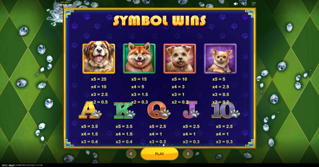diamond doggies paytable paytable