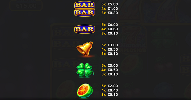 diamond explosion 777 paytable 1 paytable