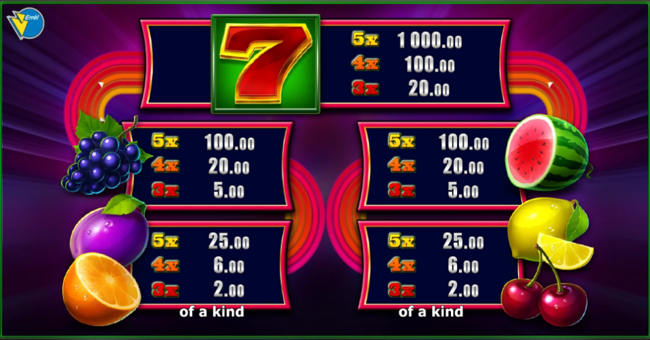 diamond mystery fruitilicious deluxe paytable paytable