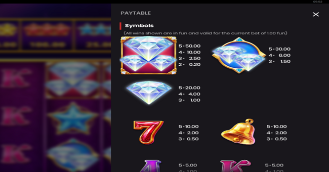 diamond supernova 20 paytable 1 paytable