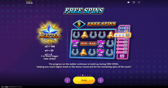 diamonds up paytable 2 paytable