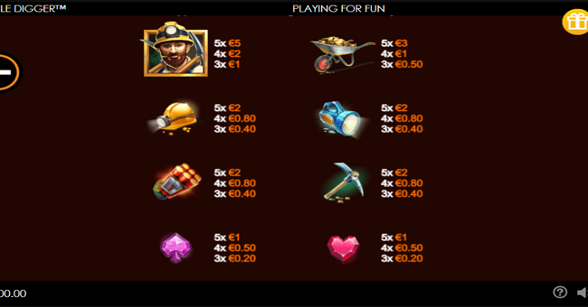 double digger paytable 1 paytable