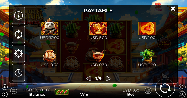 double fortune panda paytable 1 paytable