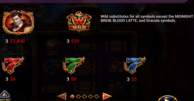 draculatte 7s paytable 1 paytable