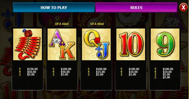dragon lines paytable2 paytable