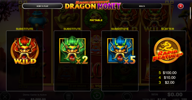 Rapid Feature Dragon Money slot