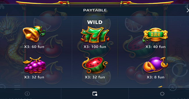 dragons coin hold and win paytable 1 paytable