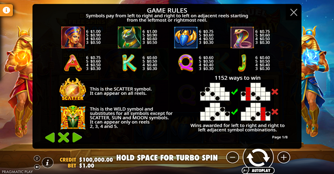 duel of night and day paytable 1 paytable