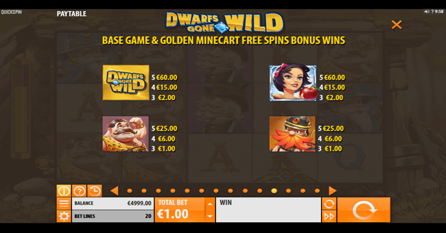 dwarfs gone paytable 1 paytable