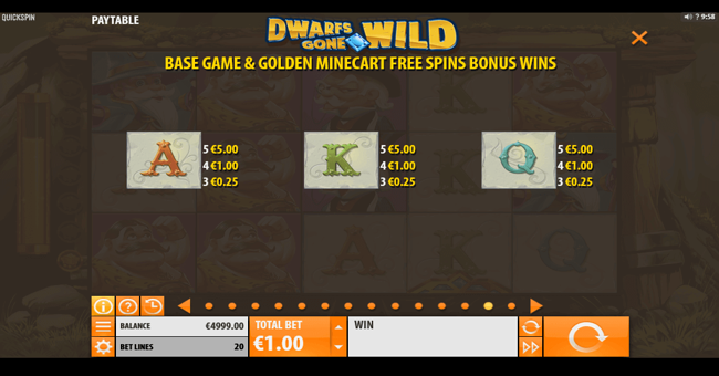 dwarfs gone paytable 3 paytable