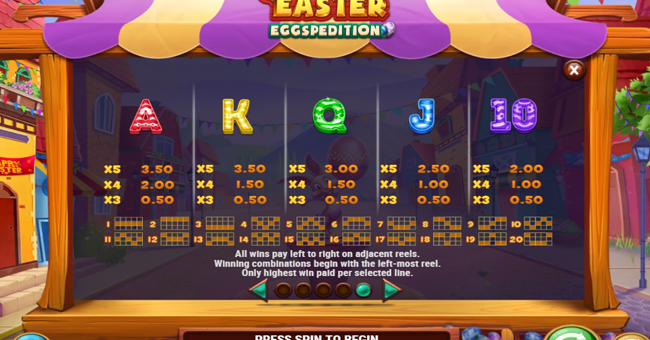 easter eggspedition paytable 2 paytable