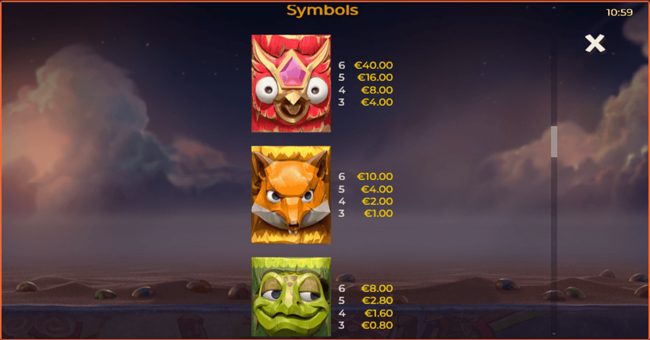 easter island 2 1 paytable