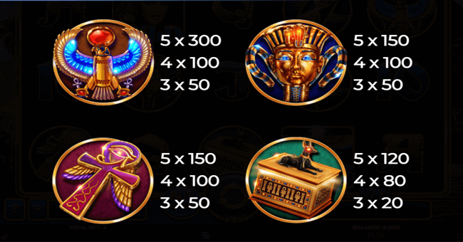 egyptian ways paytable 1 paytable