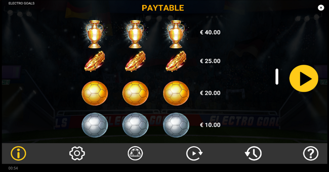 electro goals paytable 1 paytable