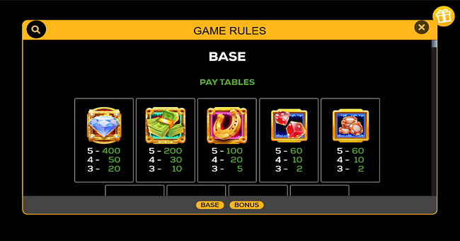 elemental deluxeways paytable 1 paytable