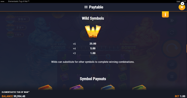 elementastic tug of war paytable 1 paytable