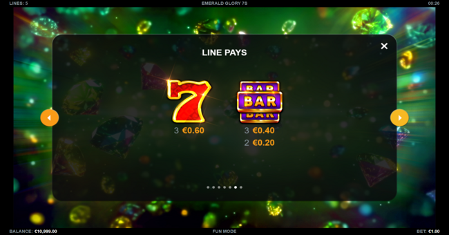 emerald glory 7s paytable paytable