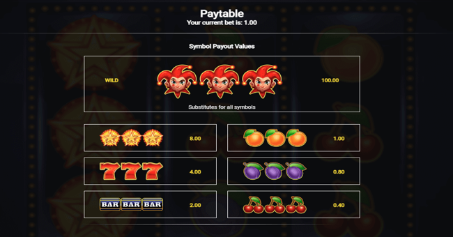 epic joker paytable paytable