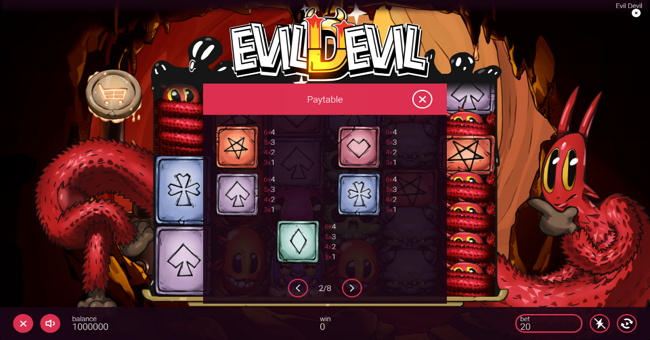 evil devil paytable 2 paytable