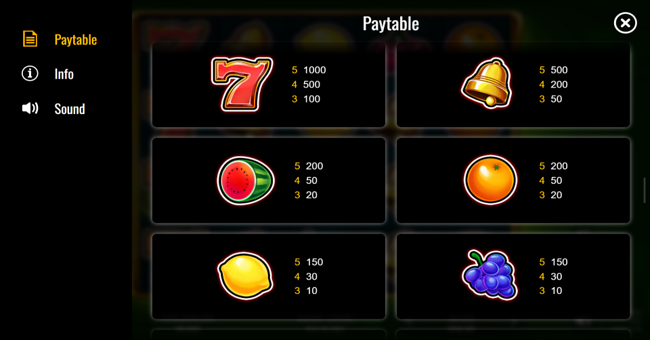 expanding wins paytable 1 paytable