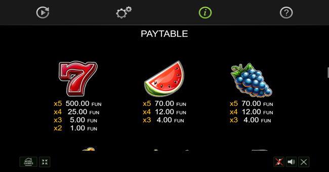 extra crown classic buy bonus paytable 2 paytable