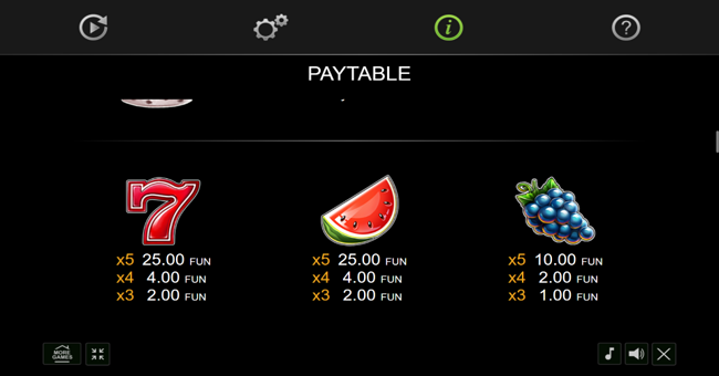 extra crown deluxe paytable 2 paytable